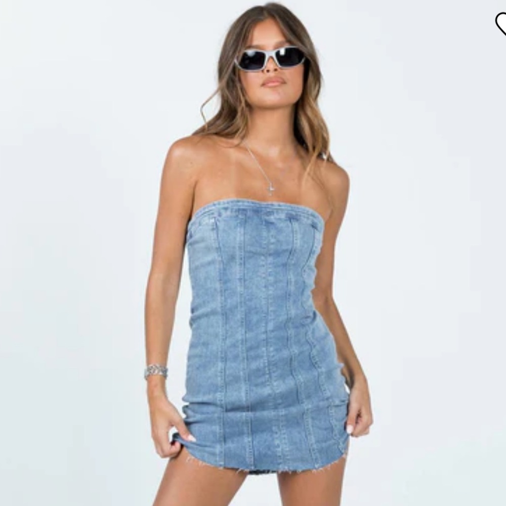 Strapless Denim Mini Dress